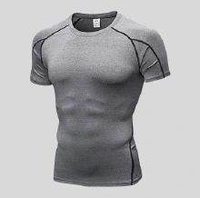 Men'S Pro Tight Short Sleeve Fitness Running Training Clothes Elastic Quick Drying Clothes Short Sleeve T-Shirt - ShopShipShake
