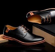 Casual Round Head Shoesmen Men'S Work Wear Shoes Single Shoes Size 38-48 Men'S Leather Shoes - ShopShipShake