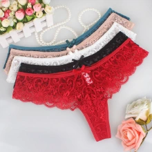 Sexy Lace Hollow Sexy Panties Low Waist Seamless Thong - ShopShipShake