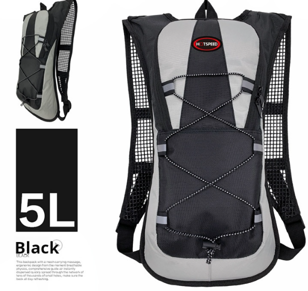 Tactical Hydration Backpack, Black Set, Equipped With 2.0L Bladder For Hiking, Biking, Running, Walking And Climbing
