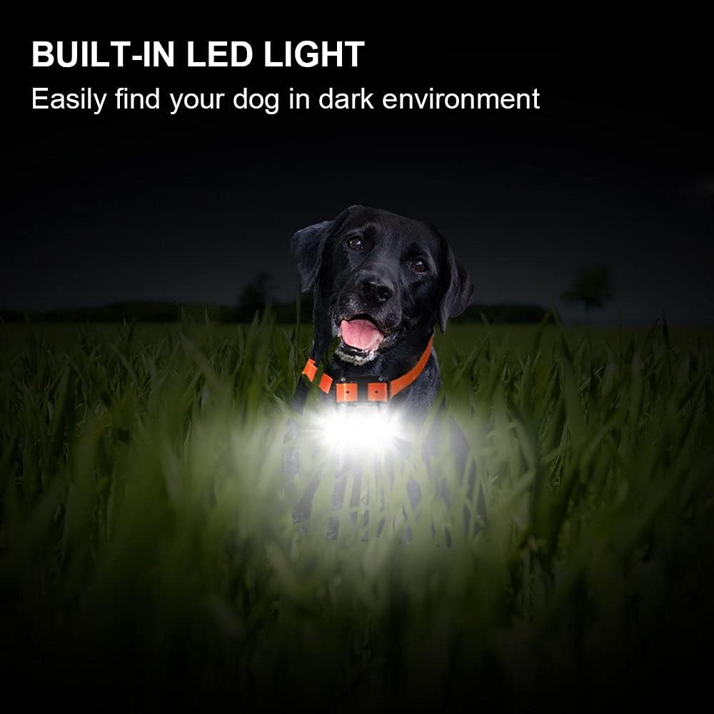 Orange Rechargeable Waterproof Dog Training Collar with Remote
